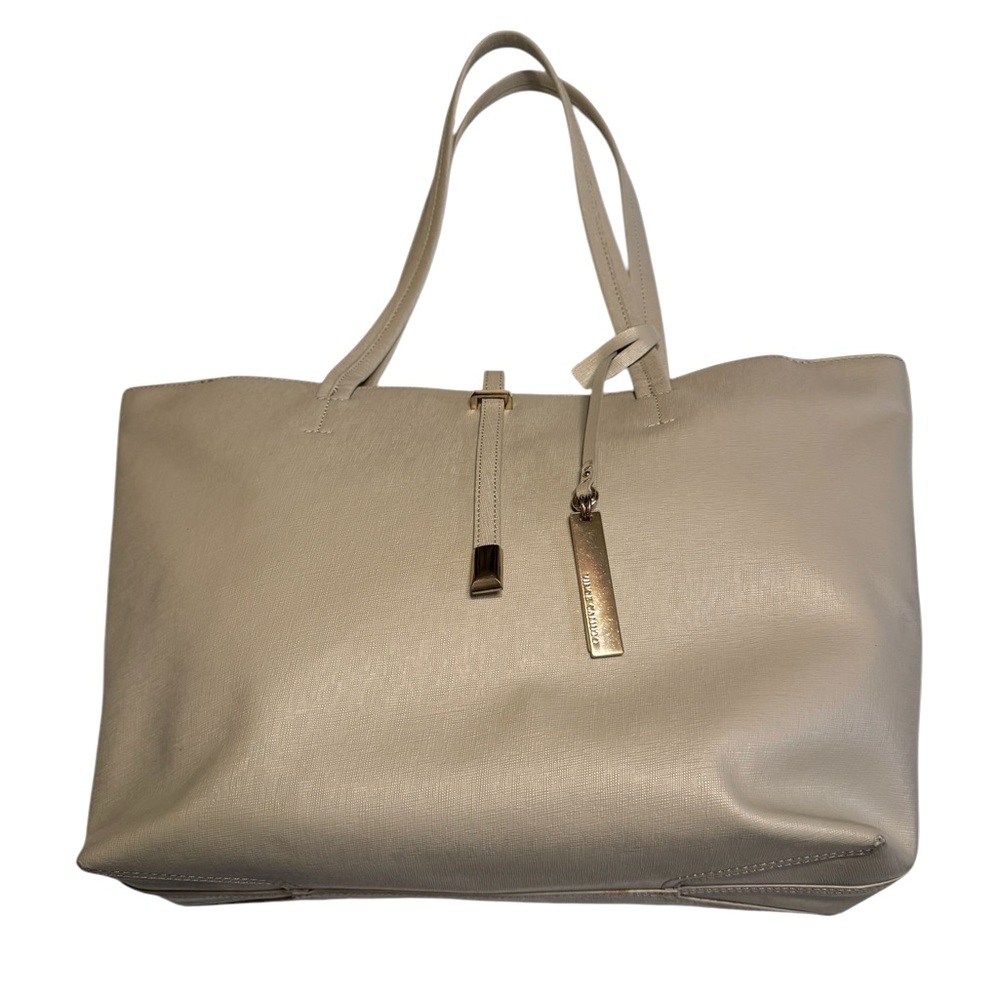 High End Vince Camuto Gray Taupe Purse Hand Bag Tote Excellent Shape